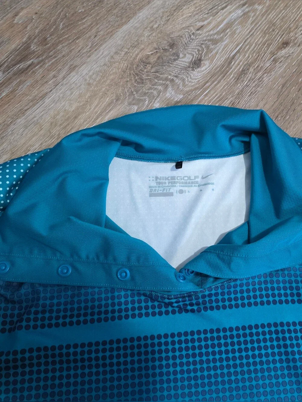 Nike Teal Gradient Dotted Short Sleeve Golf Polo